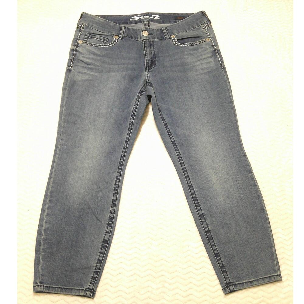 Seven 7 Luxe Women's Jeans 18 High Rise Skinny Light Wash Blue Denim NWOT